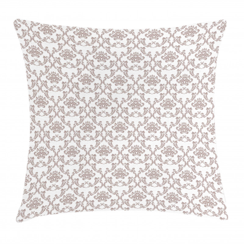 Taupe Colored Damask Pillow Cover