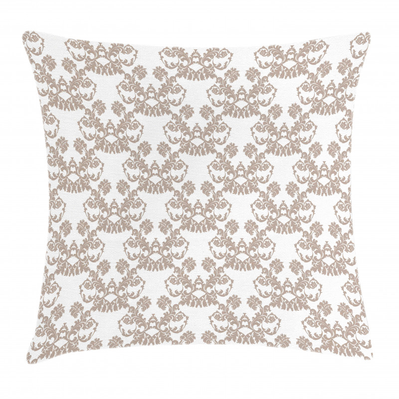 Rococo Flowers in Taupe Pillow Cover