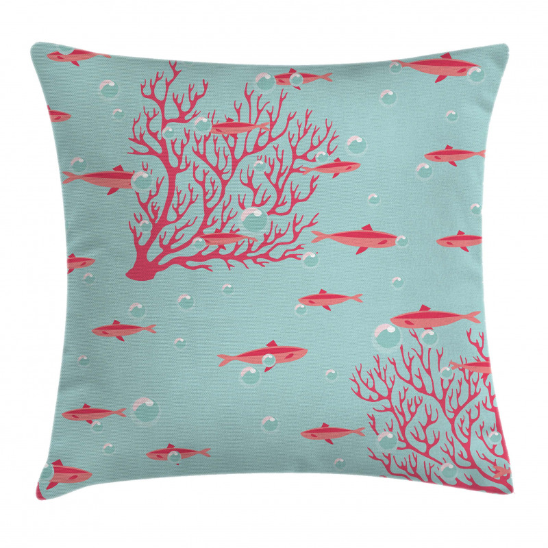 Fishes Coral Reef Aquatic Pillow Cover