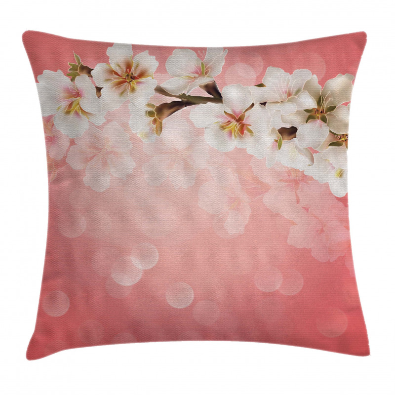 Blossoming Sakura Branch Pillow Cover
