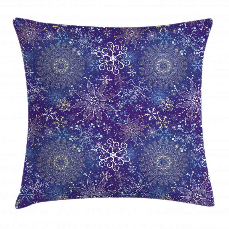 Snowflakes Xmas Art Pillow Cover