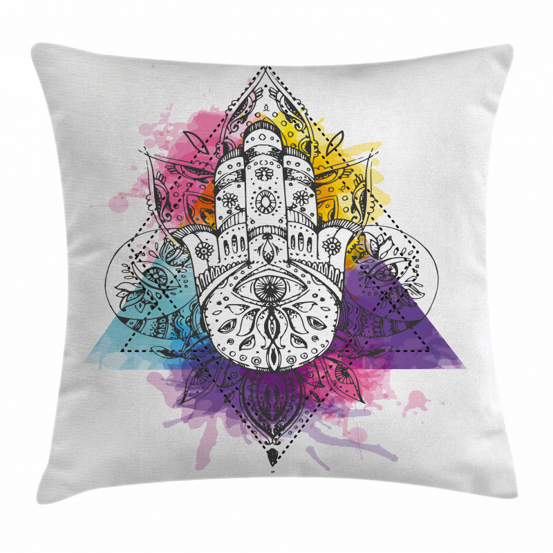 Hamsa Triangle Art Pillow Cover