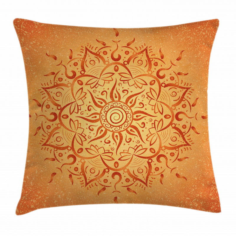 Orange Mandala Pillow Cover