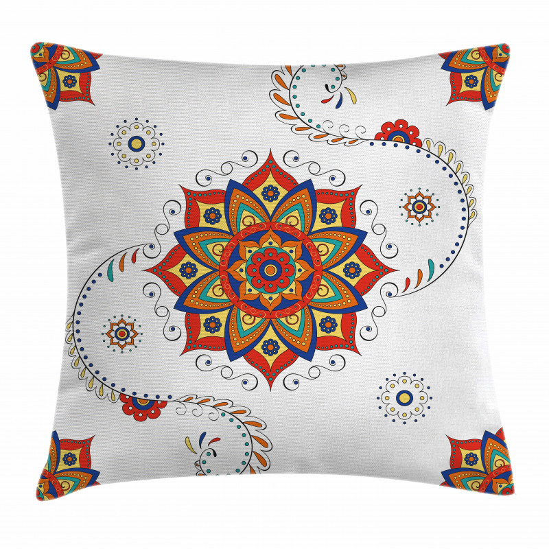 Lotus Inspired Swirled Pillow Cover