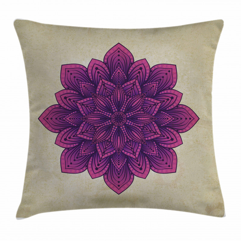 Purple Retro Motif Pillow Cover