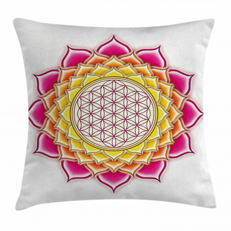 Flower of Life Lotus Vivid Pillow Cover
