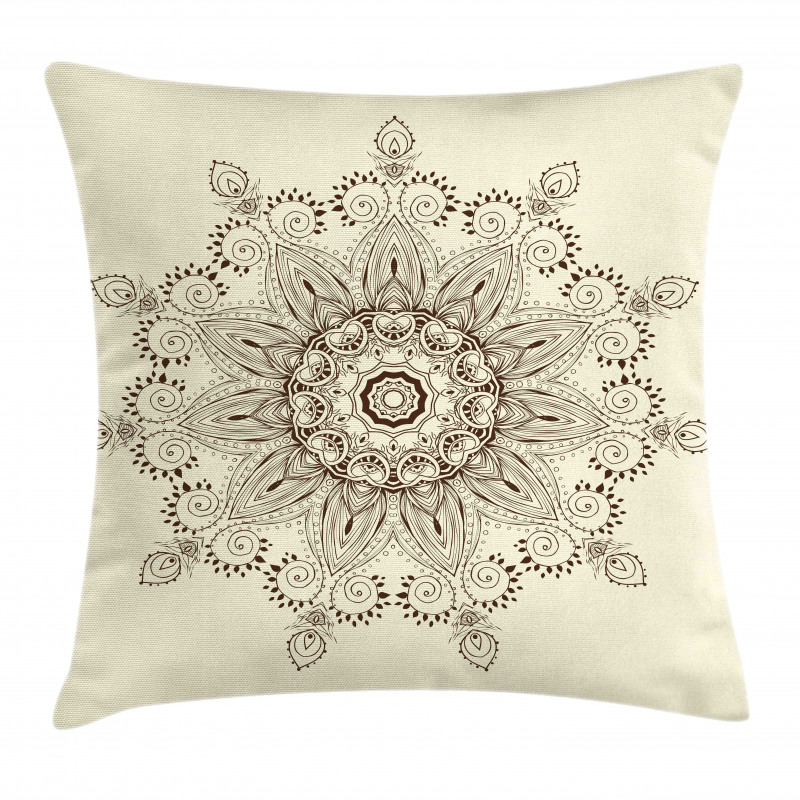 Oriental Lace Motif Pattern Pillow Cover