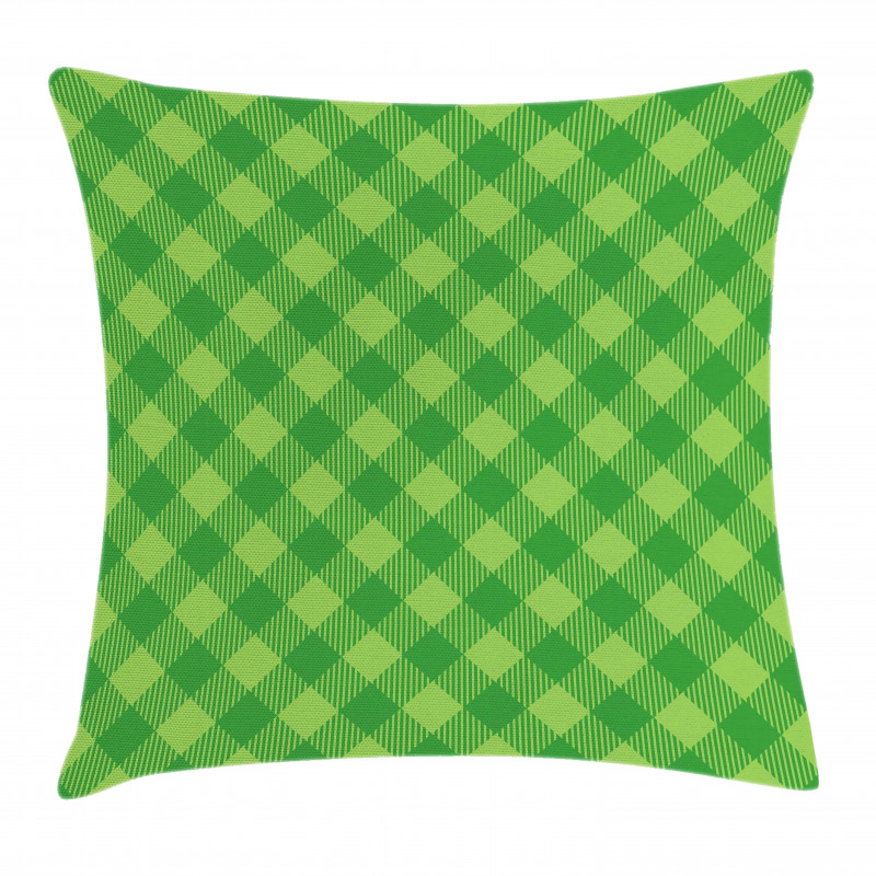 Retro Green Checkered Pillow Cover