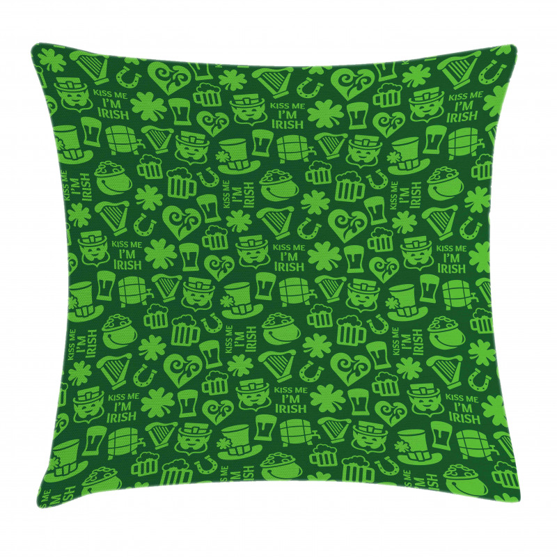 Kiss Me I'm Irish Humor Pillow Cover