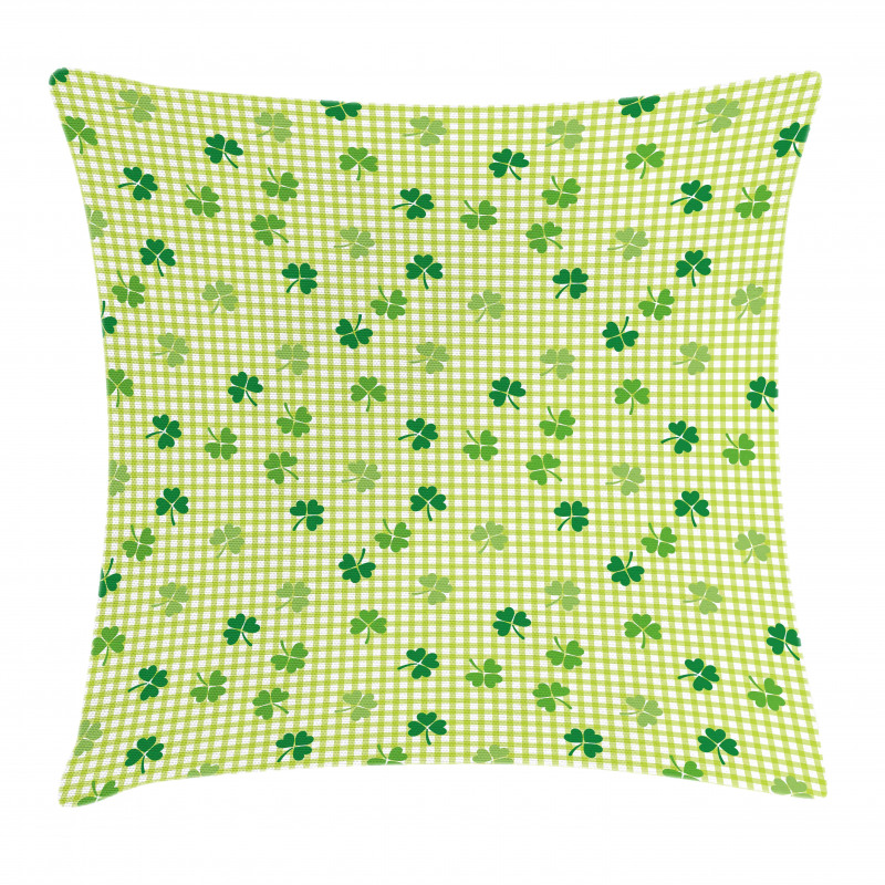 Checkered Retro Shamrocks Pillow Cover
