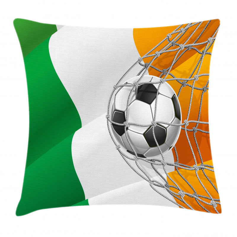 Soccer Ball in Net Goal Pillow Cover
