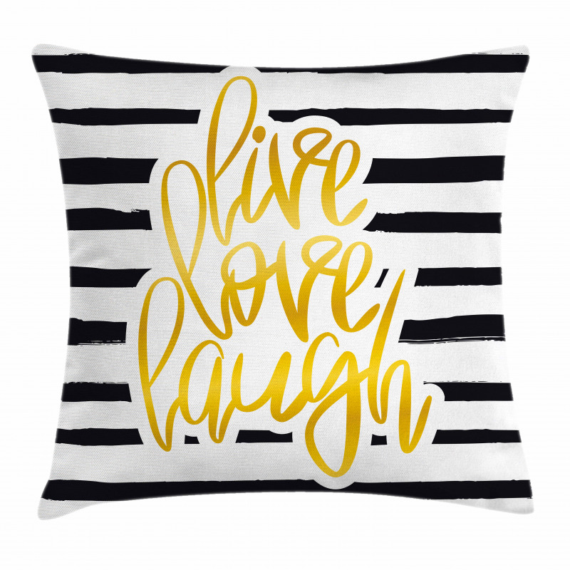 Stripes Text Pillow Cover