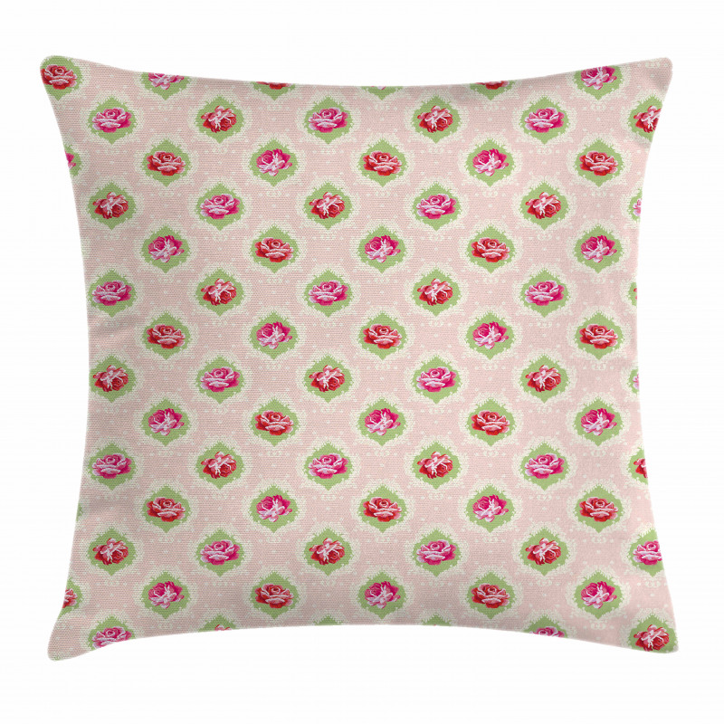 Rose Damask Old Pillow Cover