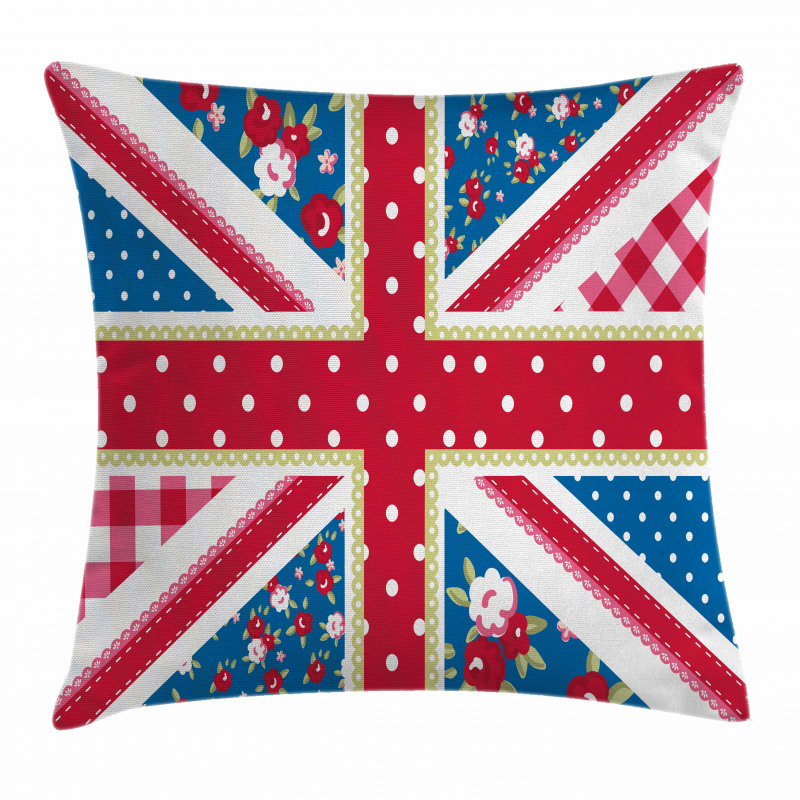 British Flag Floral Pillow Cover
