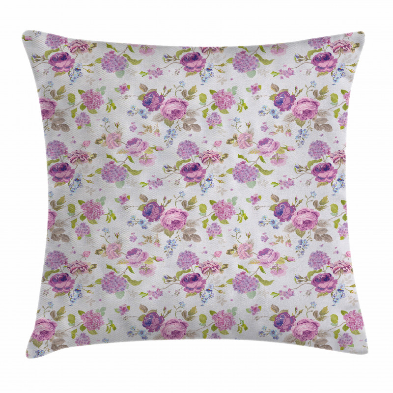 Roses and Violets Pillow Cover