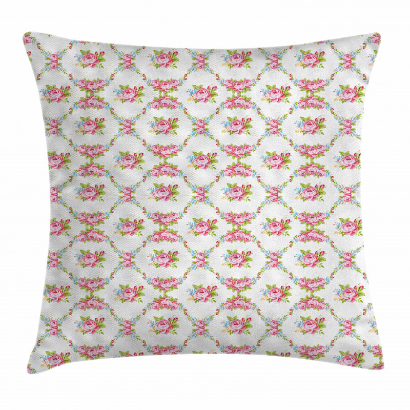 Curvy Borders Roses Pillow Cover