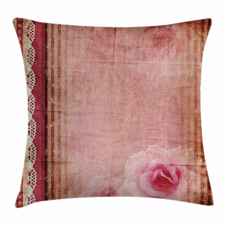 Vintage Frame Roses Pillow Cover