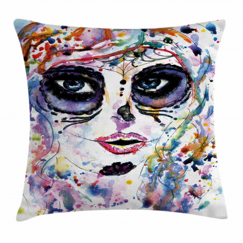 Creepy Makeup Girl Pillow Cover