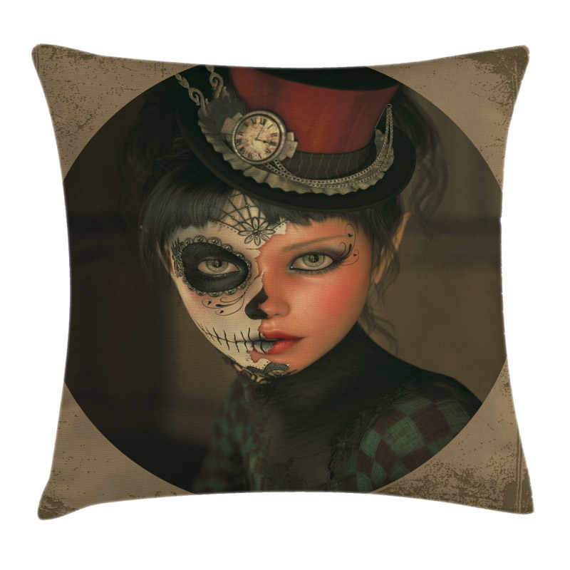 Antique Portrait Pillow Cover