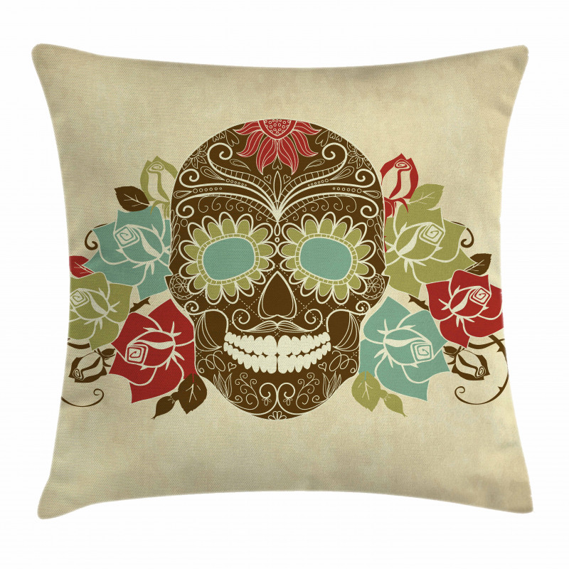 Vintage Gothic Face Pillow Cover