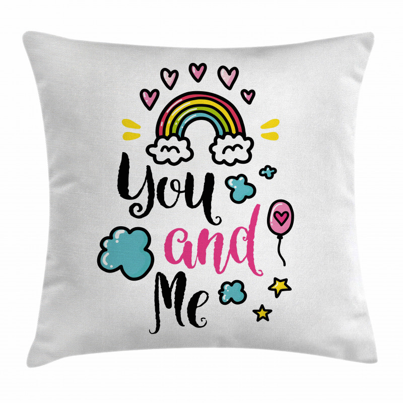 Rainbow Romance Pillow Cover