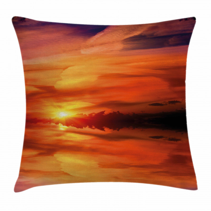 Dramatic Sunset Lake Pillow Cover