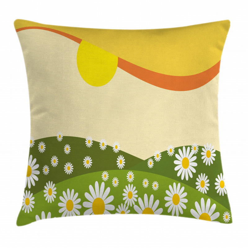Daisy Flower Field Sun Pillow Cover