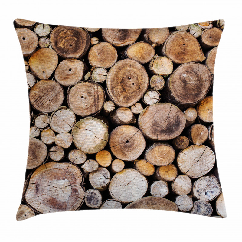 Wooden Logs Oak Tree Pillow Cover