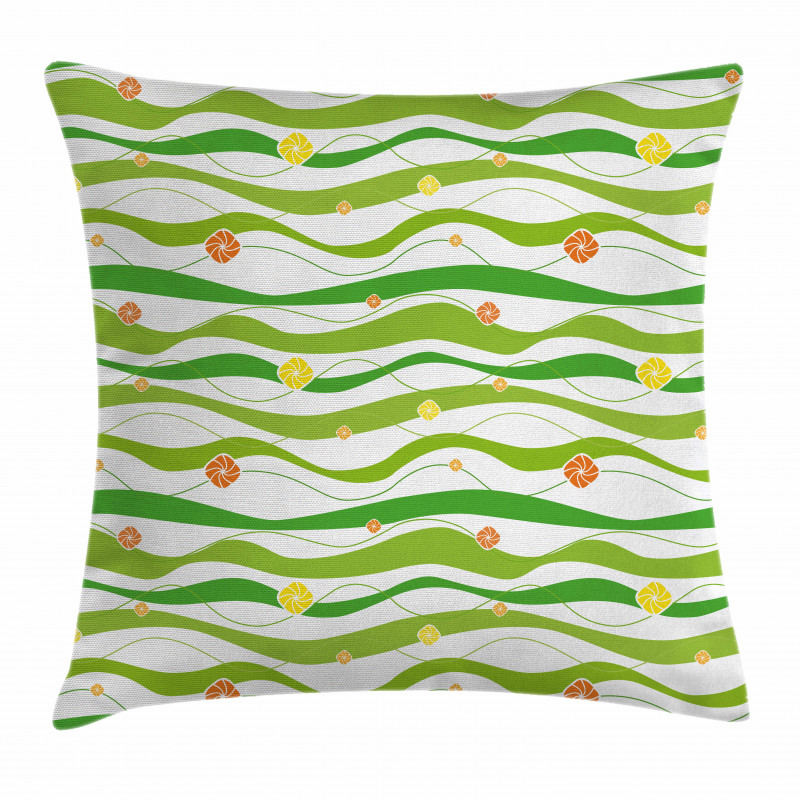 Colorful Wavy Bands Pillow Cover