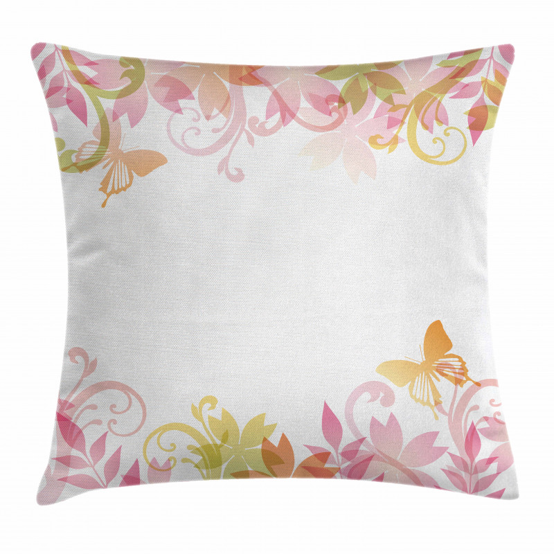 Floral Spring Wreath Pillow Cover
