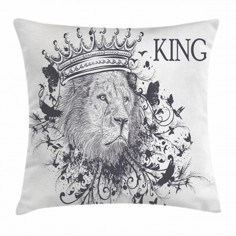 Reign of the Jungle Lion Pillow Cover