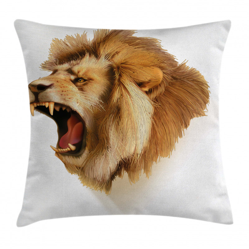 Roaring Fierce Lion Head Pillow Cover