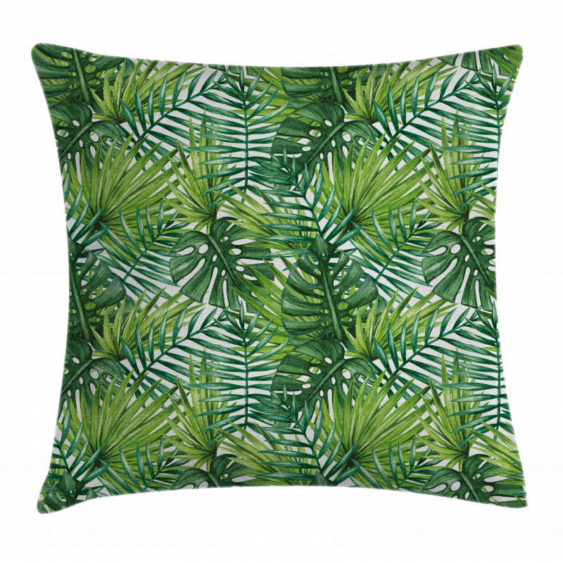 Tree Leaves Watercolor Pillow Cover