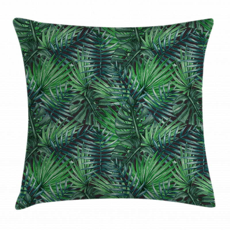 Watercolored Forest Leaves Pillow Cover