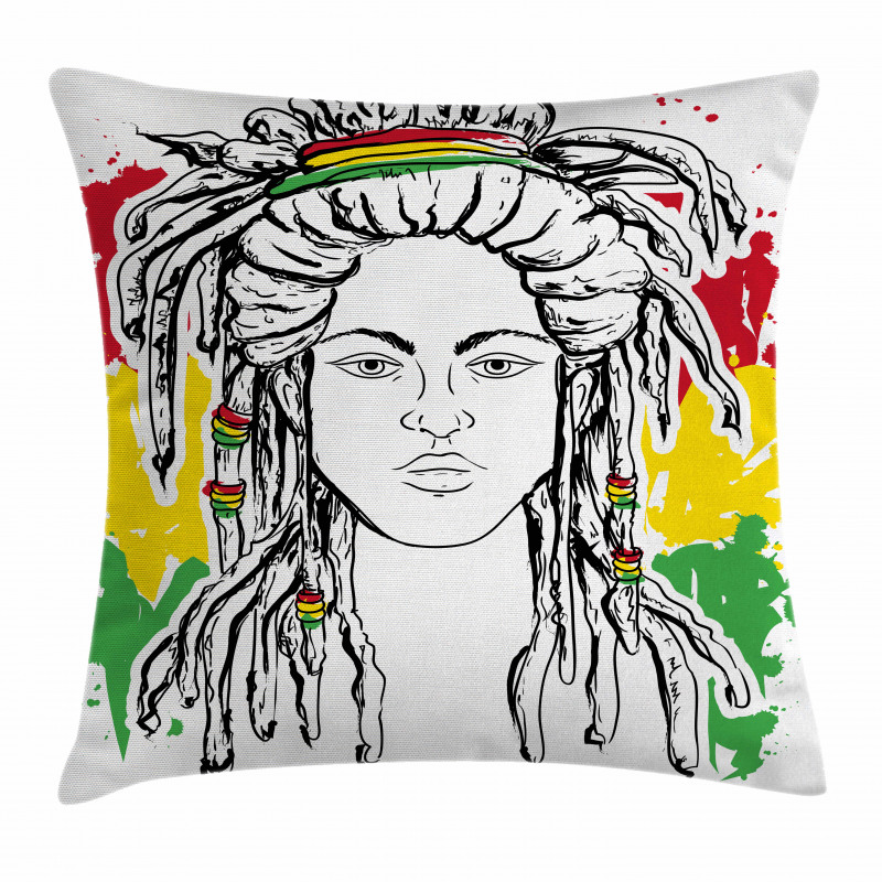 Grunge Flag Colors Reggae Pillow Cover