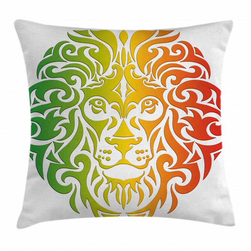 Colorful Lion Portrait Pillow Cover