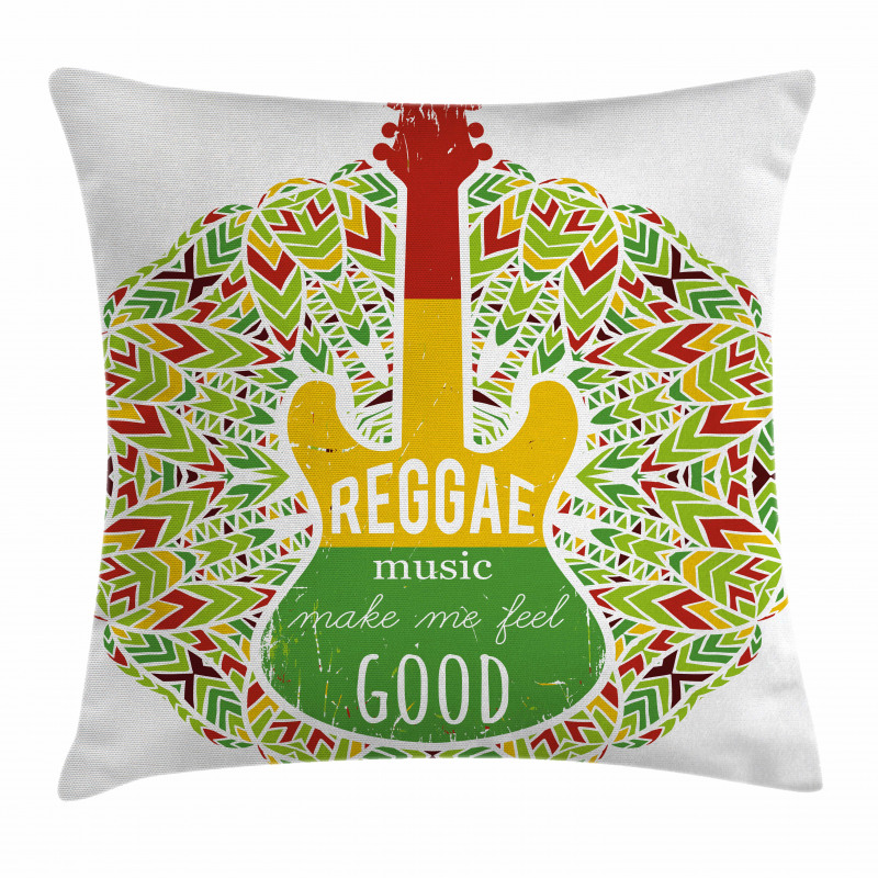 Reggae Music Guitar Pillow Cover