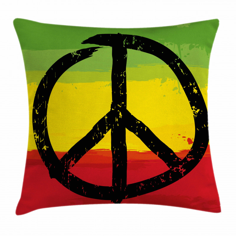 Grunge Hippie Peace Sign Pillow Cover