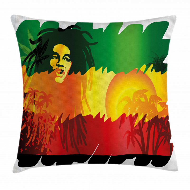 Reggae Music Singer Pillow Cover