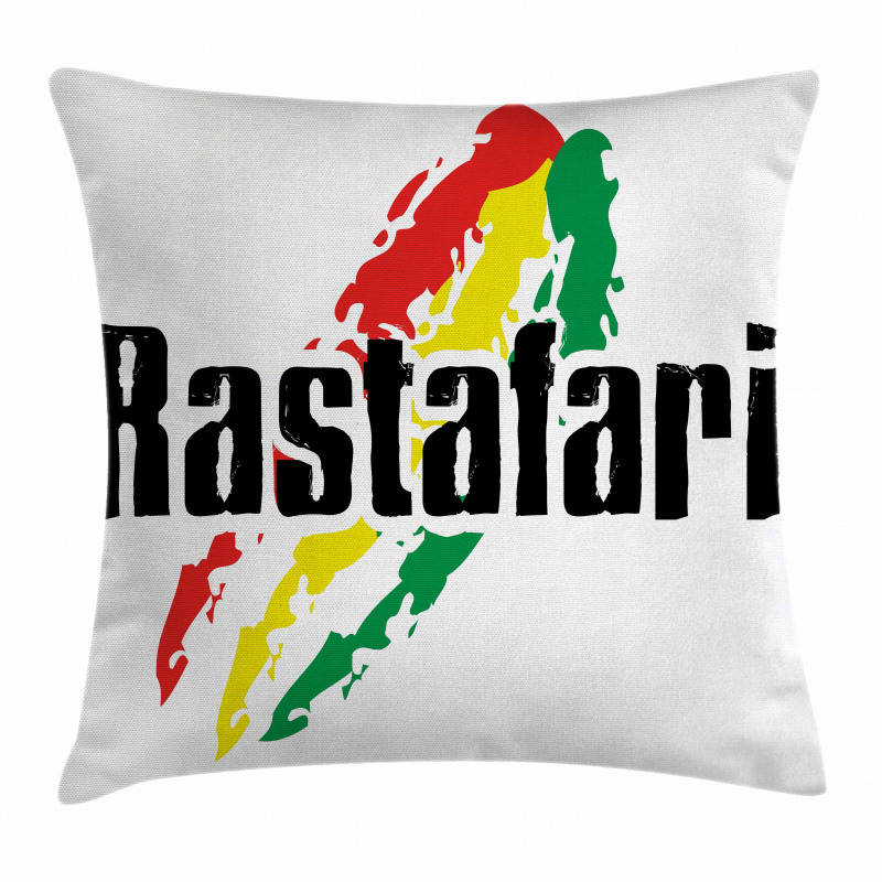 Grunge Rastafari Words Pillow Cover