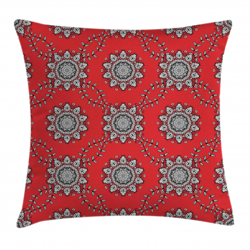 Swirls Floral Mesh Pillow Cover