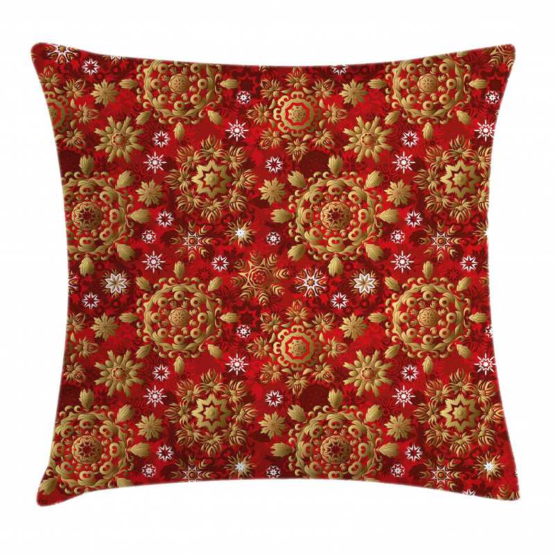 Xmas Flora Ornament Pillow Cover