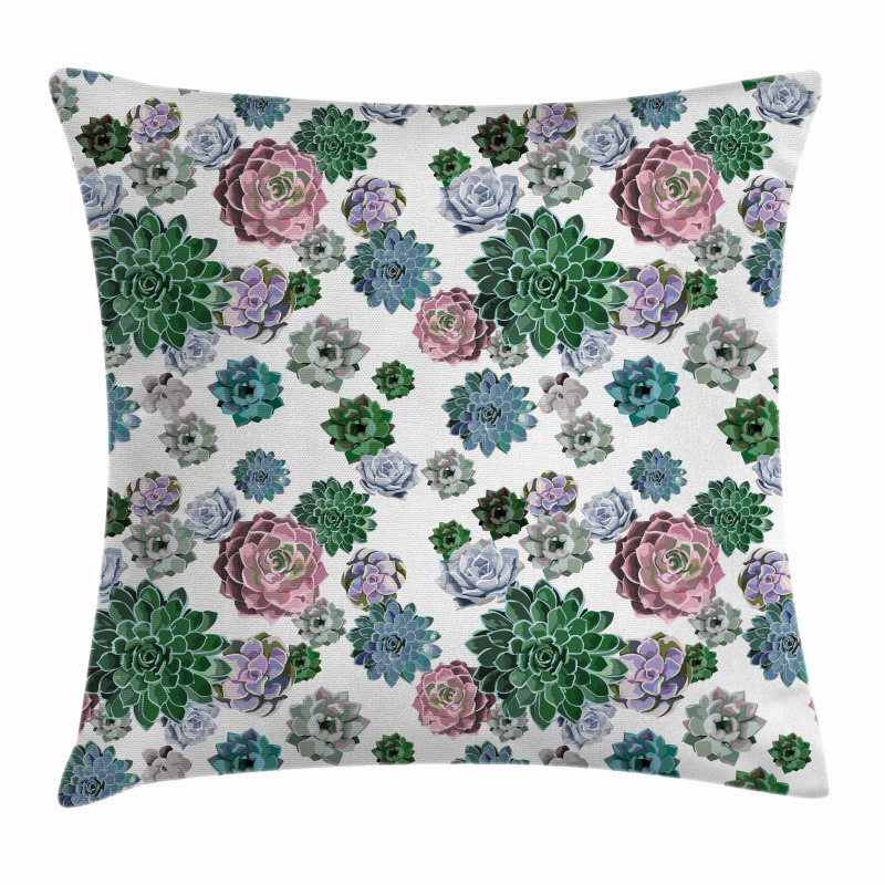 Succulent Plants Garden Pillow Cover