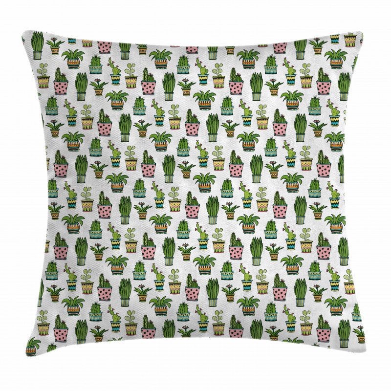 Succulent Doodle Pots Pillow Cover