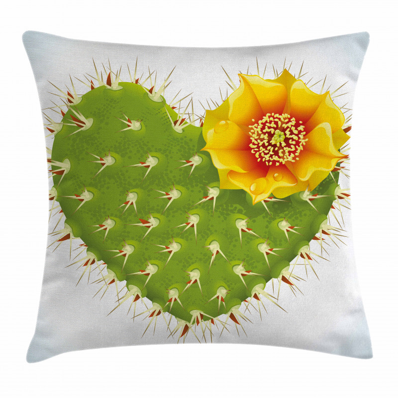 Thorny Opuntia Heart Pillow Cover