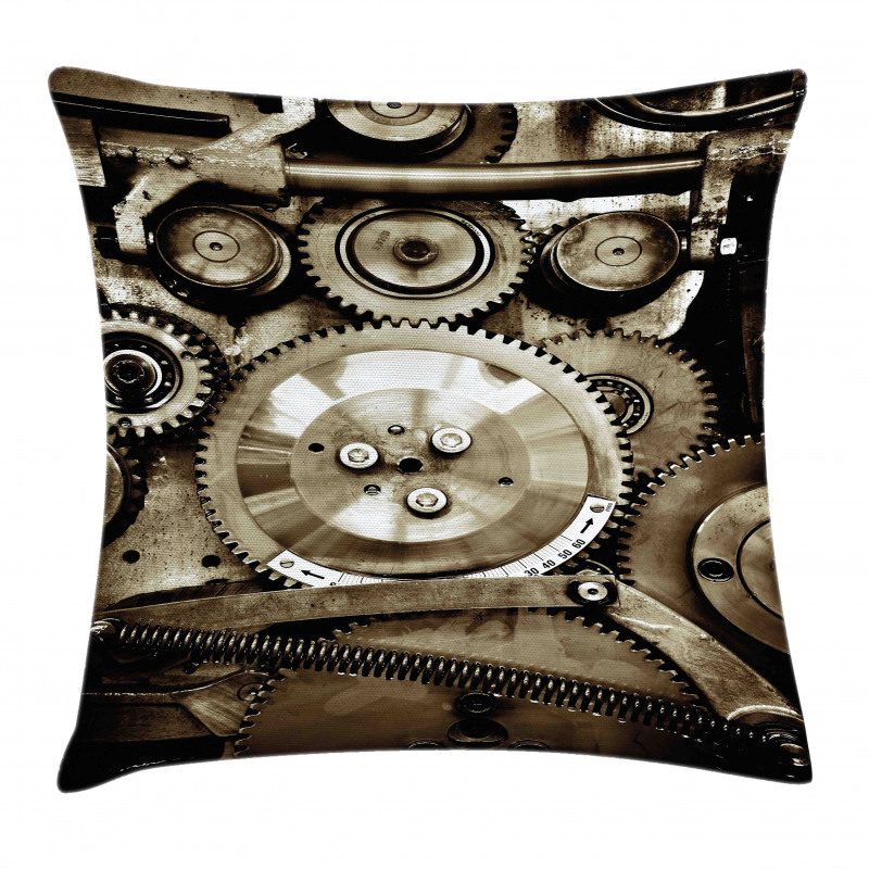 Aged Gears Pillow Cover