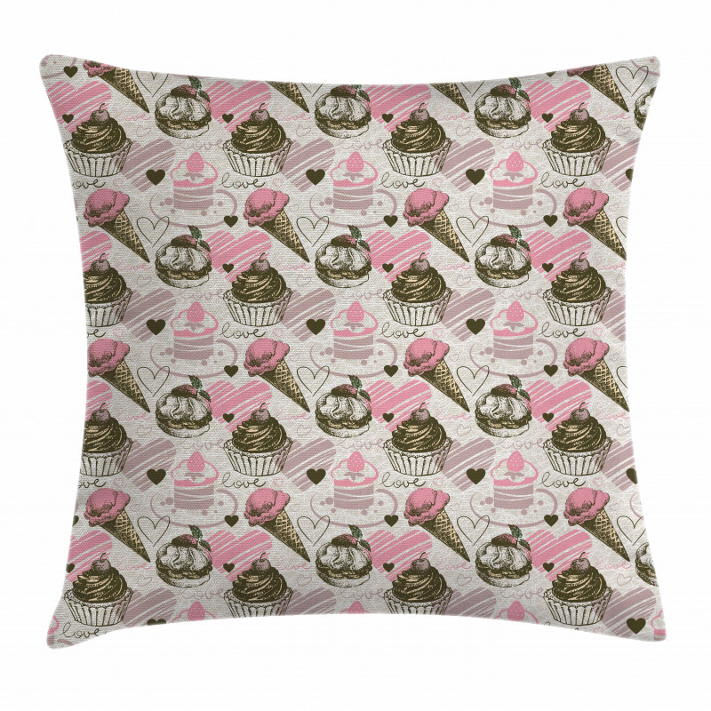 Grunge Cupcakes Pillow Cover