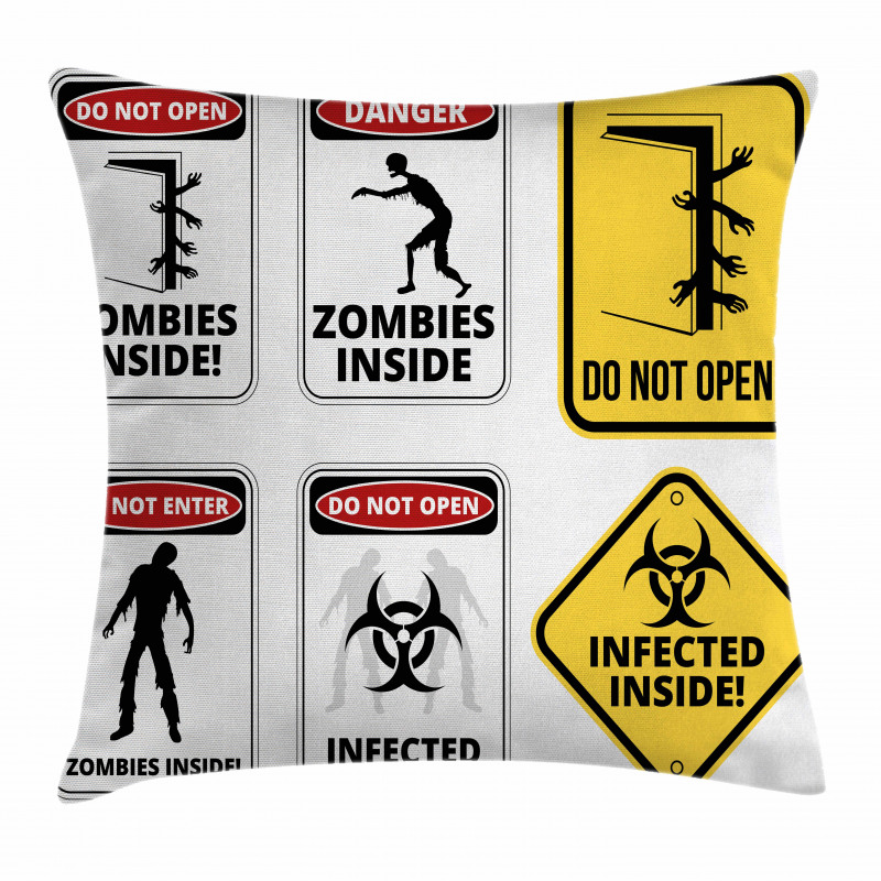 Warning Signs Evil Pillow Cover