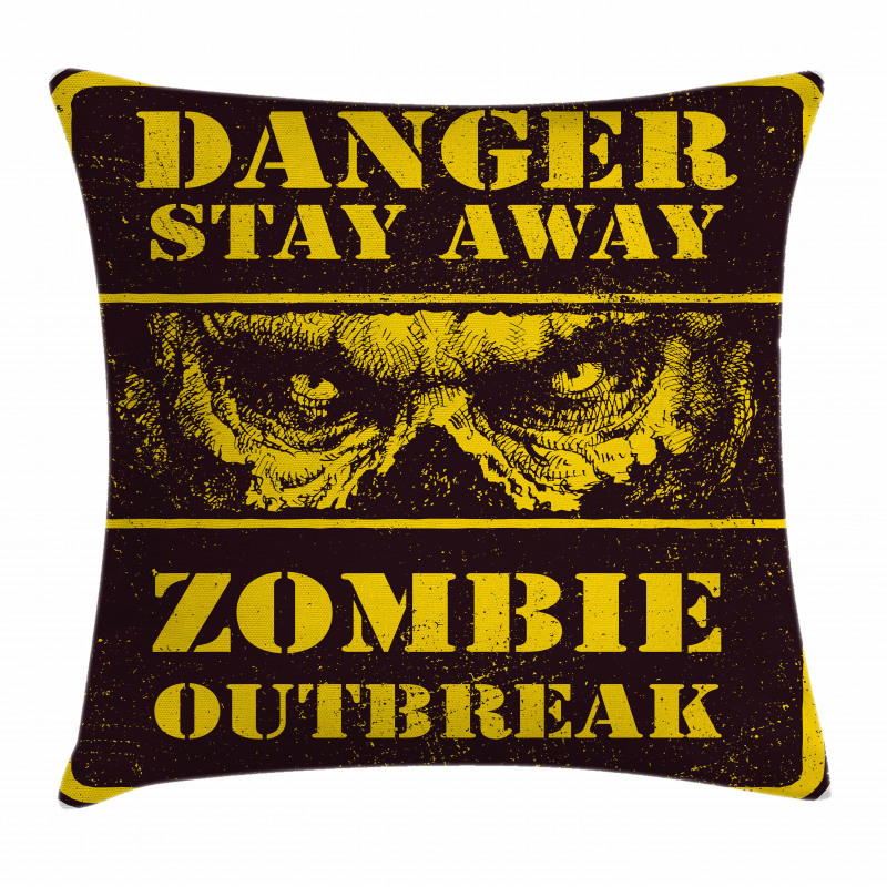 Monster Warning Pillow Cover