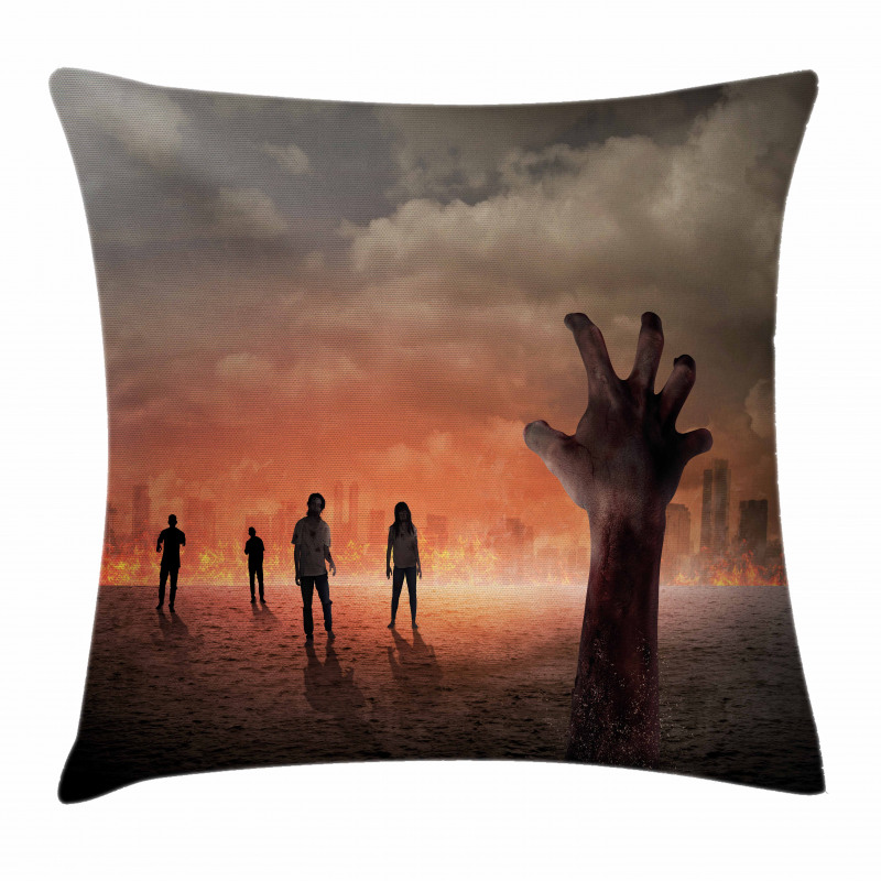 Death Burning City Pillow Cover